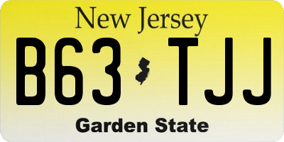NJ license plate B63TJJ