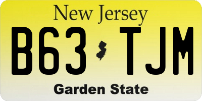 NJ license plate B63TJM