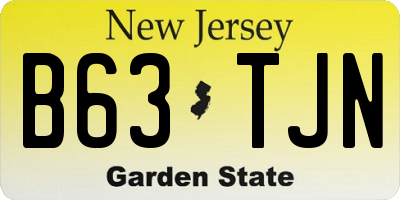 NJ license plate B63TJN
