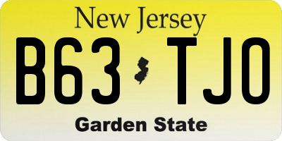 NJ license plate B63TJO