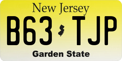 NJ license plate B63TJP