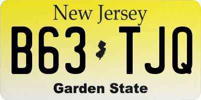 NJ license plate B63TJQ