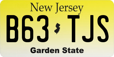 NJ license plate B63TJS