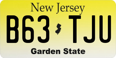 NJ license plate B63TJU