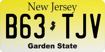 NJ license plate B63TJV