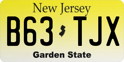 NJ license plate B63TJX