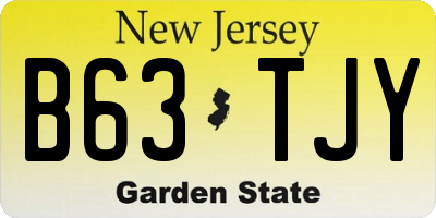 NJ license plate B63TJY