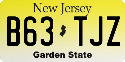 NJ license plate B63TJZ