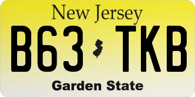 NJ license plate B63TKB