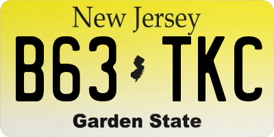 NJ license plate B63TKC