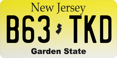 NJ license plate B63TKD