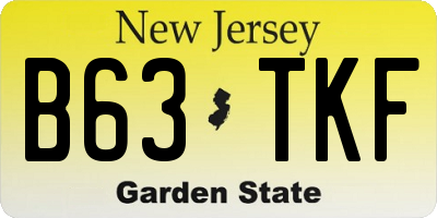 NJ license plate B63TKF