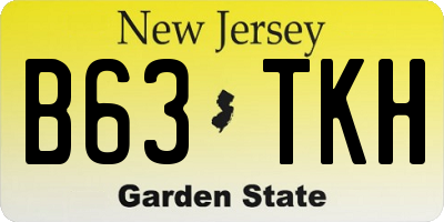NJ license plate B63TKH