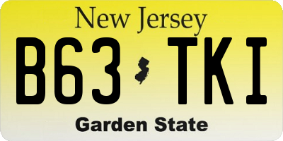NJ license plate B63TKI