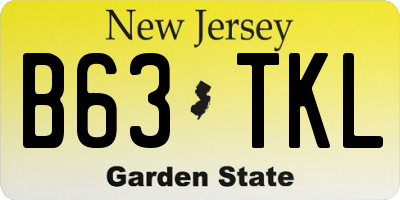 NJ license plate B63TKL