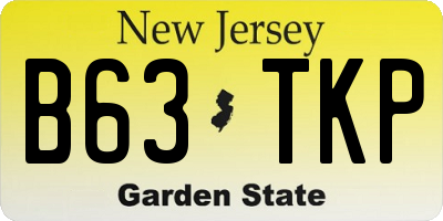 NJ license plate B63TKP