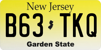 NJ license plate B63TKQ
