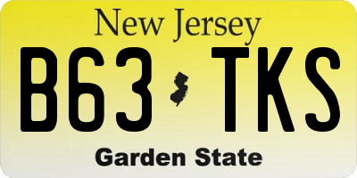 NJ license plate B63TKS