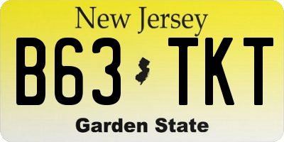 NJ license plate B63TKT