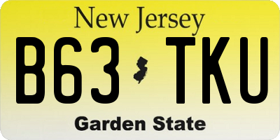 NJ license plate B63TKU