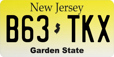 NJ license plate B63TKX