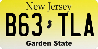 NJ license plate B63TLA
