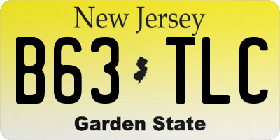 NJ license plate B63TLC