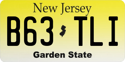 NJ license plate B63TLI