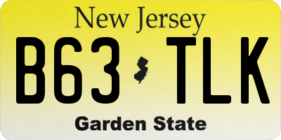 NJ license plate B63TLK