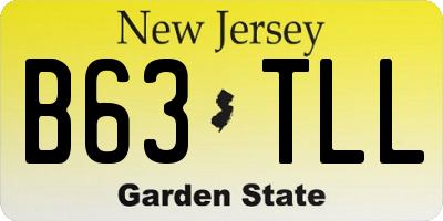 NJ license plate B63TLL