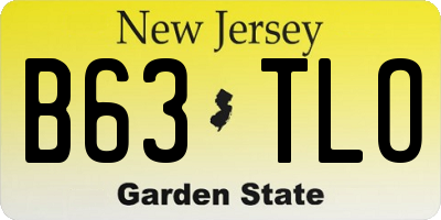 NJ license plate B63TLO