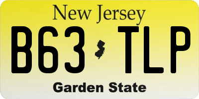 NJ license plate B63TLP