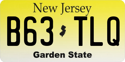 NJ license plate B63TLQ