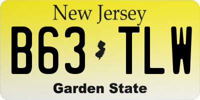 NJ license plate B63TLW