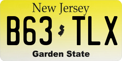 NJ license plate B63TLX