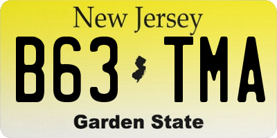 NJ license plate B63TMA