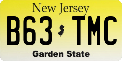 NJ license plate B63TMC