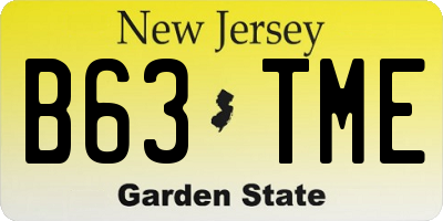NJ license plate B63TME
