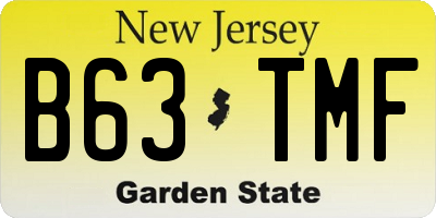 NJ license plate B63TMF