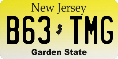 NJ license plate B63TMG