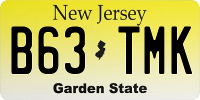 NJ license plate B63TMK
