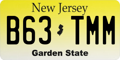 NJ license plate B63TMM