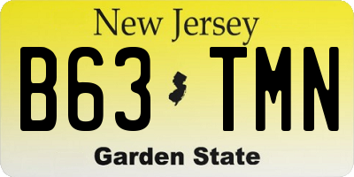 NJ license plate B63TMN