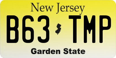 NJ license plate B63TMP