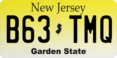 NJ license plate B63TMQ
