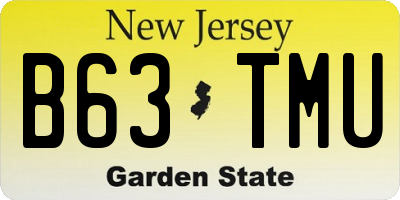 NJ license plate B63TMU