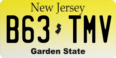 NJ license plate B63TMV