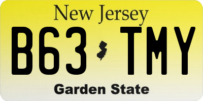 NJ license plate B63TMY