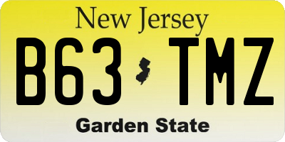 NJ license plate B63TMZ