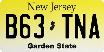 NJ license plate B63TNA